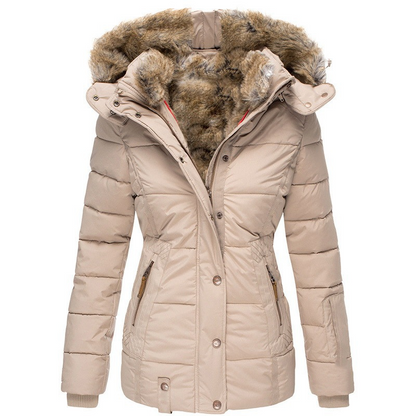 Cozy Warm Fur Hooded Zipper Jacket