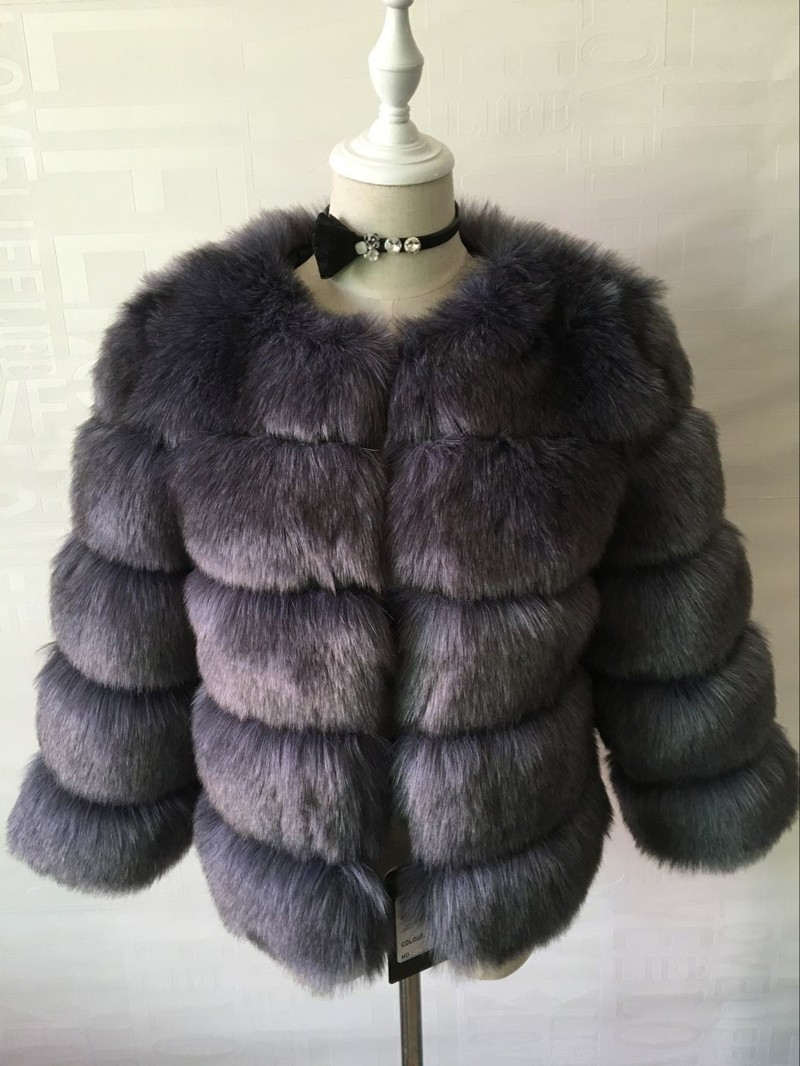 Faux Fur Open Front Bubble Coat