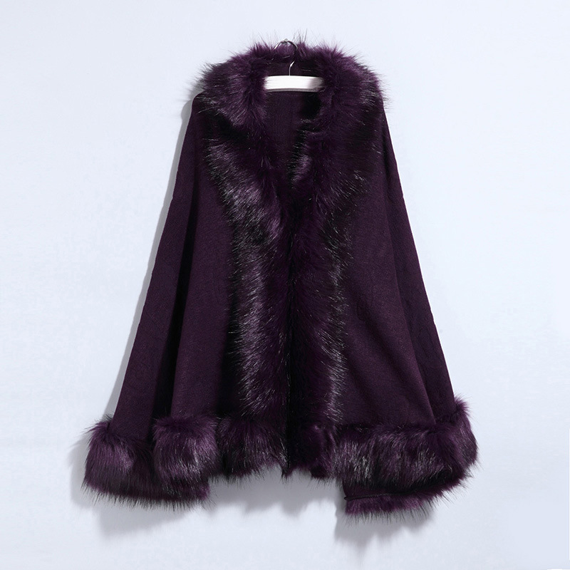 Faux Fur Collar Shawl