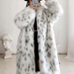 Faux Fur Two Tone Lapel Coat