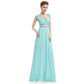 V-Neck Double Shoulder Banquet Evening Dress