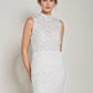 White Lace High Collar Sleeveless Mini Wedding Dress