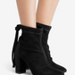 Patchwork Suede Ankle Boots with Tassel