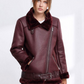 Faux Shearling Leather Jacket