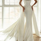 Ivory Satin Backless Bow Detail Mermaid Wedding Dress