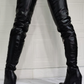 Black PU Leather Sky-High Chunky Heel Thigh-High Boots