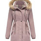 Faux Fur Hooded Fleece-Lined Long Coat