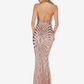 Sequin Deep V Neck Long Prom Dress