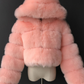 Faux Fur Hooded Bubble Coat