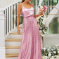 Sequin Spaghetti Strap Sleeveless Maxi Bridesmaid Dress