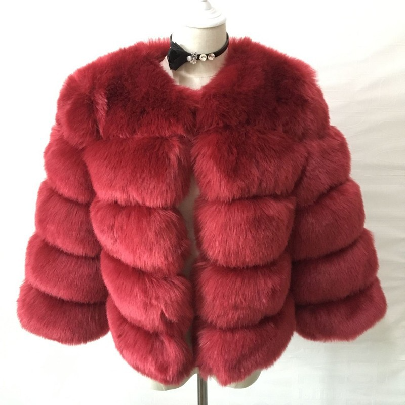 Faux Fur Open Front Bubble Coat