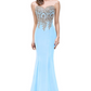 Embroidered Sleeveless Mermaid Long Evening Dress