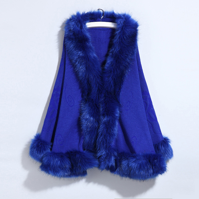 Faux Fur Collar Shawl