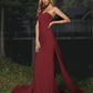 Oblique Shoulder Sleeveless Mermaid Maxi Bridesmaid Dress