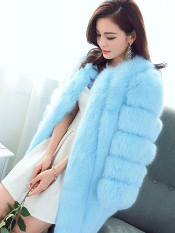 Open Front Fur Long Coat