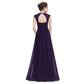 V-Neck Double Shoulder Banquet Evening Dress