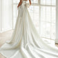 Ivory Satin Backless Bow Detail Mermaid Wedding Dress