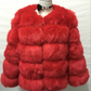 Faux Fur Open Front Bubble Coat