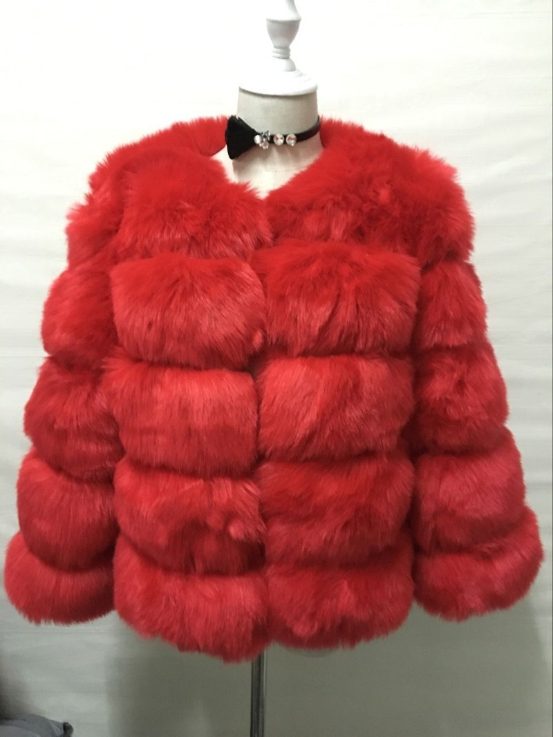 Faux Fur Open Front Bubble Coat