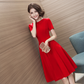 Simple Round Neck Short Sleeves Short Evening Dress