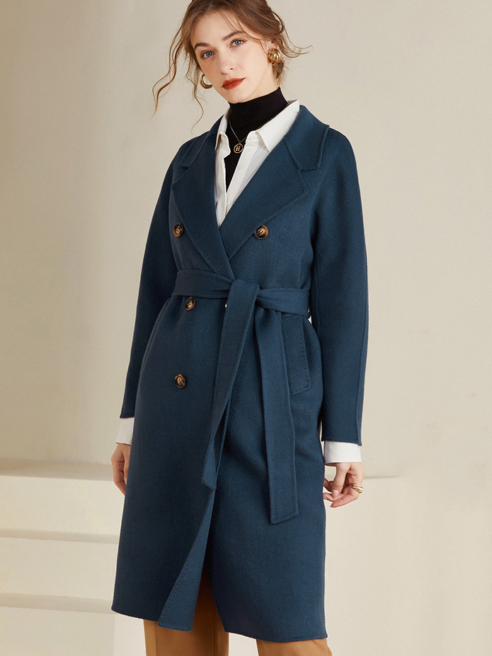 Turn Down Collar Long Lapel Coat