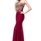 Embroidered Sleeveless Mermaid Long Evening Dress