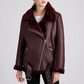 Faux Shearling Leather Jacket