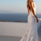 Mermaid Halter Lace Up Backless Lace Beach Wedding Dress