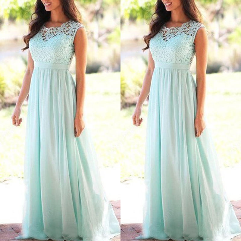 A-line Appliques Chiffon Lace Bridesmaid Dress