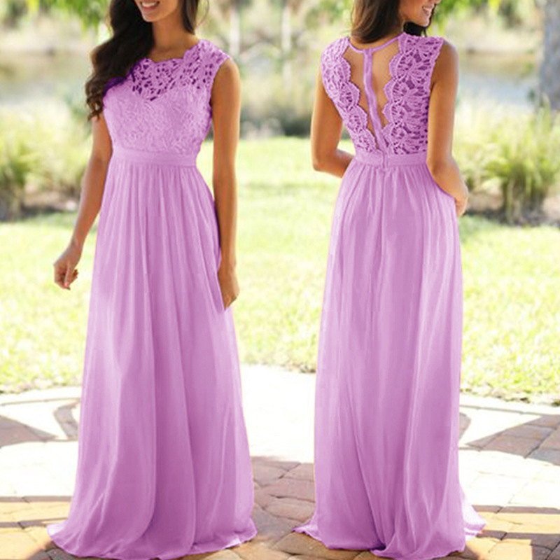 A-line Appliques Chiffon Lace Bridesmaid Dress