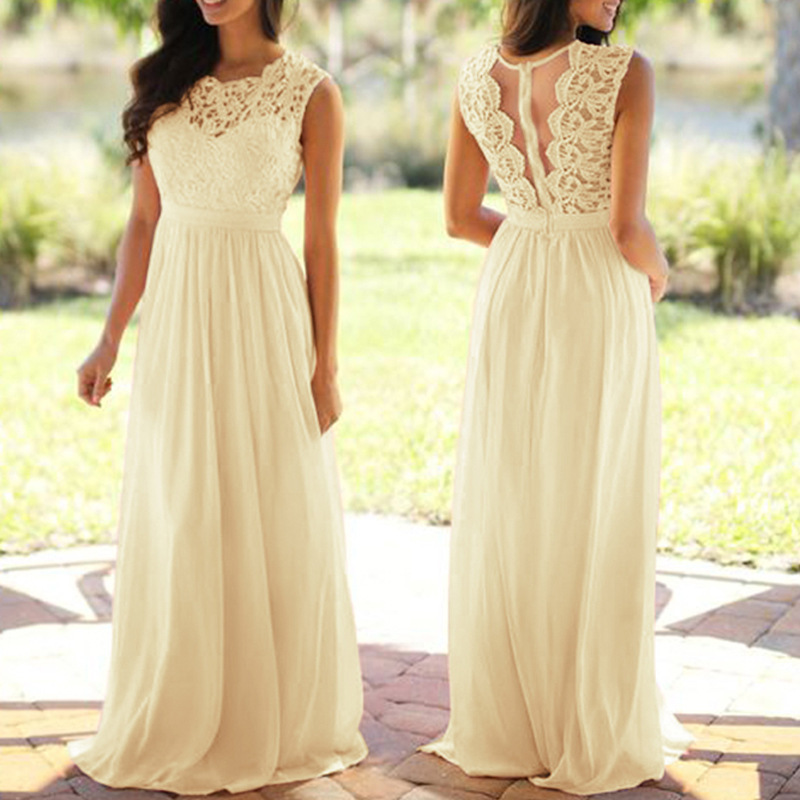 A-line Appliques Chiffon Lace Bridesmaid Dress