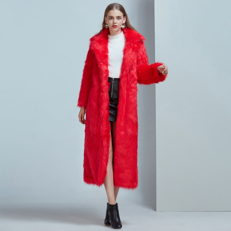 Women Long Faux fur Coat