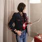 Stand Collar Color Block Long Sleeve Regular Fit Elegant Jacket