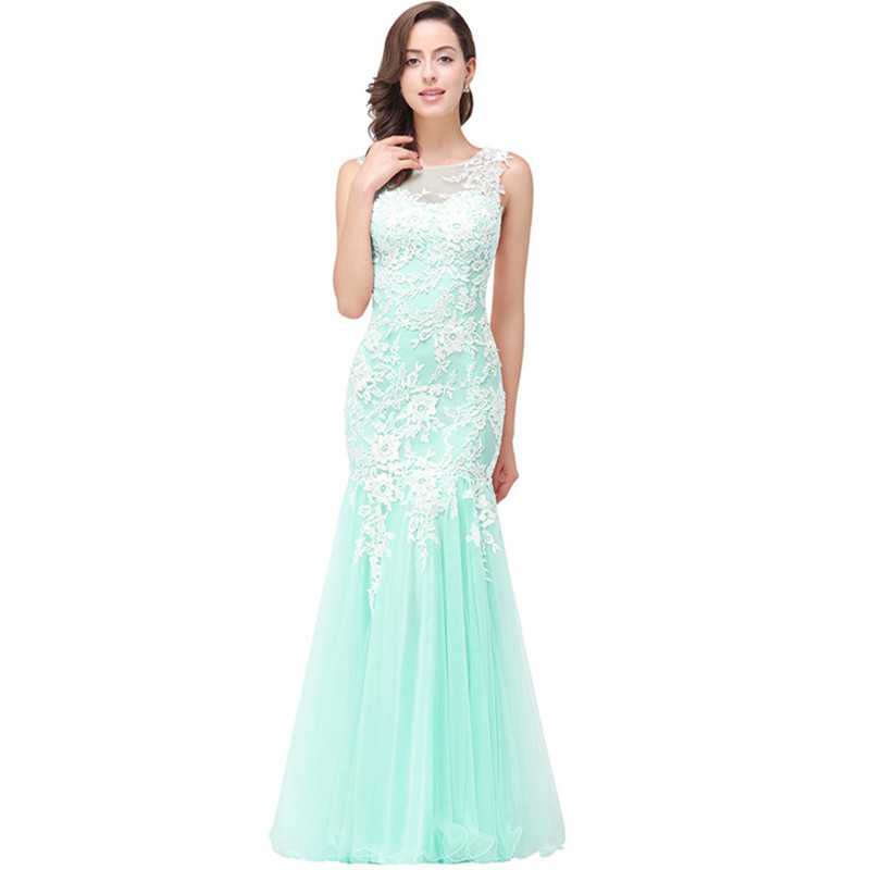 Sheath Appliques Lace Sweep Train Tulle Dress