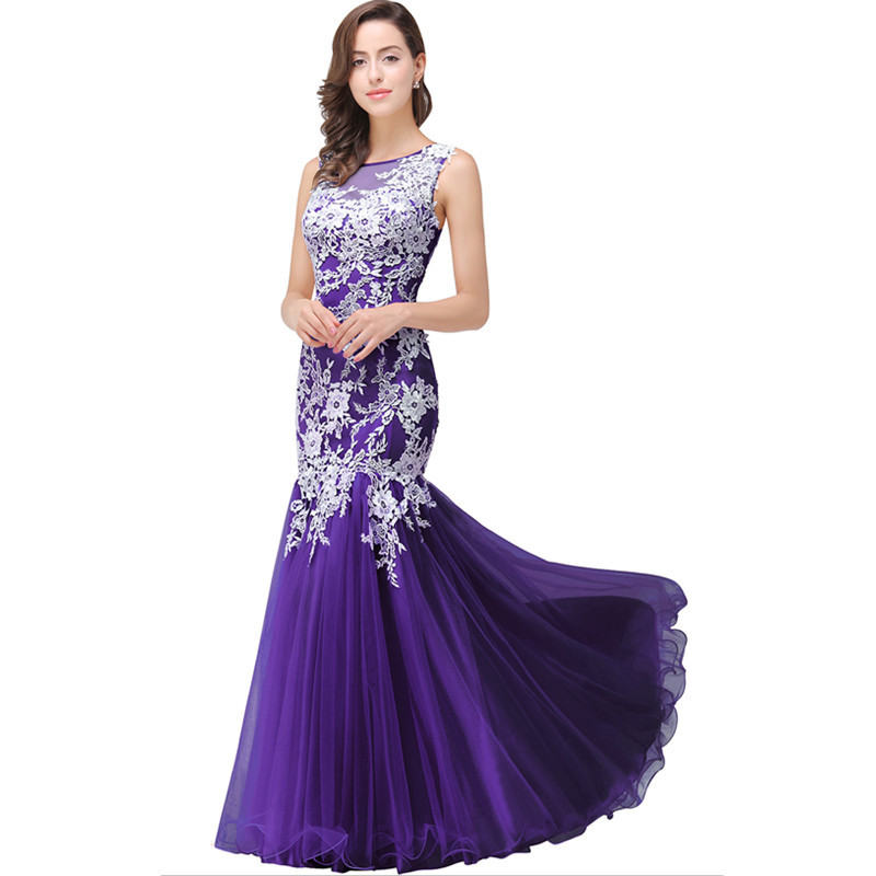 Sheath Appliques Lace Sweep Train Tulle Dress