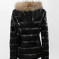 Black Hooded Faux Fur Puffer Winter Coat