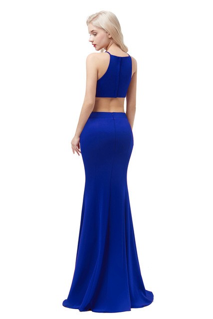 Simple Sleeveless Fishtail Long Evening Dress