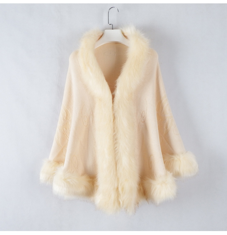 Faux Fur Collar Shawl