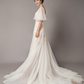 Ivory Lace Deep V Neck Short Butterfly Sleeves Wedding Dress