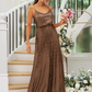 Sequin Spaghetti Strap Sleeveless Maxi Bridesmaid Dress