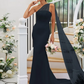 One Shoulder Sleeveless Long Mermaid Maxi Bridesmaid Dress