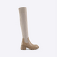 Chunky Sole Thigh High Heel Boots