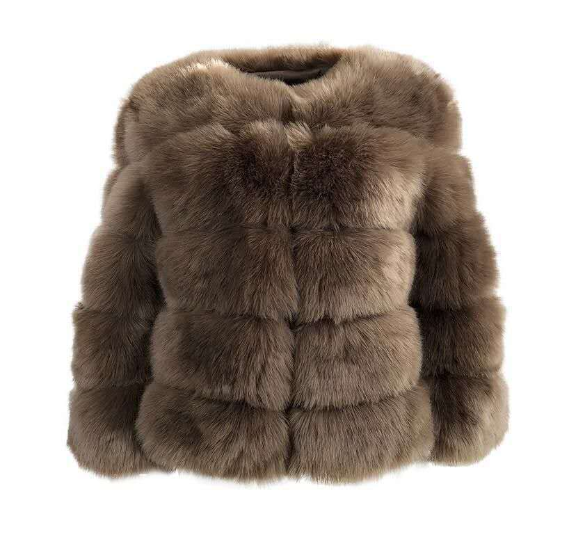 Faux Fur Open Front Bubble Coat