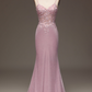 Pink Spaghetti Straps Prom Dress with Beading