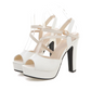 PU Cross Strap Fish Mouth Platform Heels