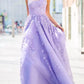 V-Neck Sleeveless Lace-Up Backless Criss-Cross Long Lace Wedding Guest Dress