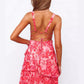 Floral Cutout Back Ruffle Detail Casual Dress