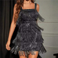 Sequin Sleeveless Party Dress With Fringe