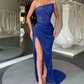 Strapless Sleeveless Long Slit Prom Dress