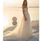 A-Line Off Shoulder Long Sleeve Wedding Dress